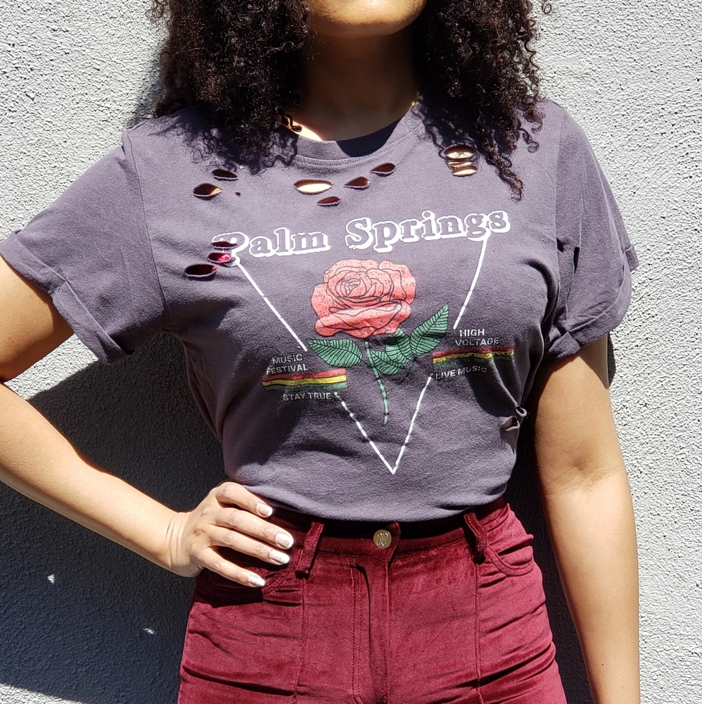 Cropped Palm Springs Music Festival Distressed Tee - Picture 7 of 7